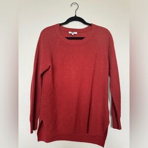 Madewell Rust Colored Thin Split-hem sweater - size S